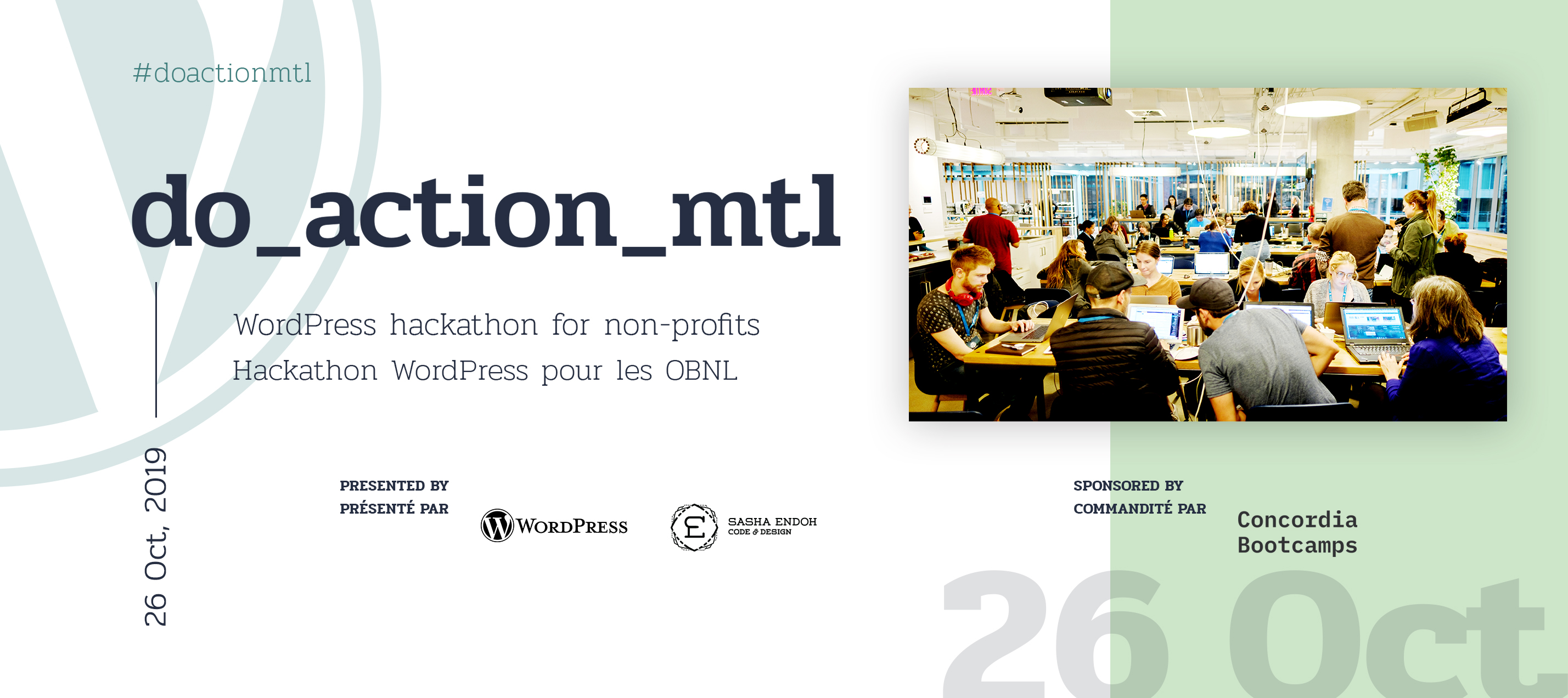 do_action_mtl flyer with events date and a photo from previous event